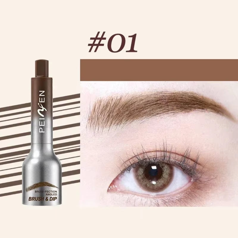3D Dye Eyebrow Pencil – Waterproof, Smudge-Proof Brow Enhancer with Large Brush for Natural, Long-Lasting Black and Brown Brows